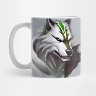 werewolf fantasy art green Mug